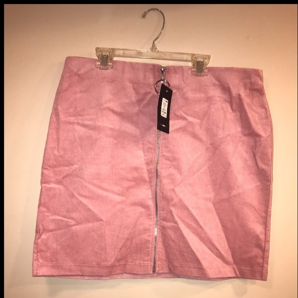 Dionne Zip Front Skirt - Mauve